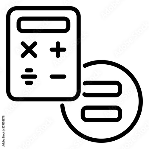 calculator icon, line icon style