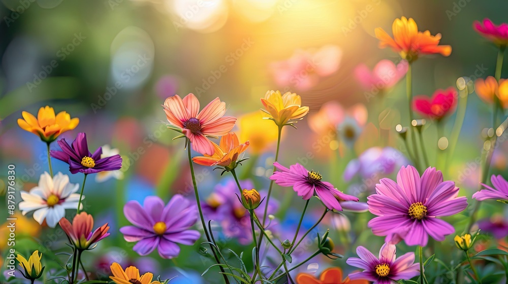 Fototapeta premium Soft focus flowers in dreamy garden
