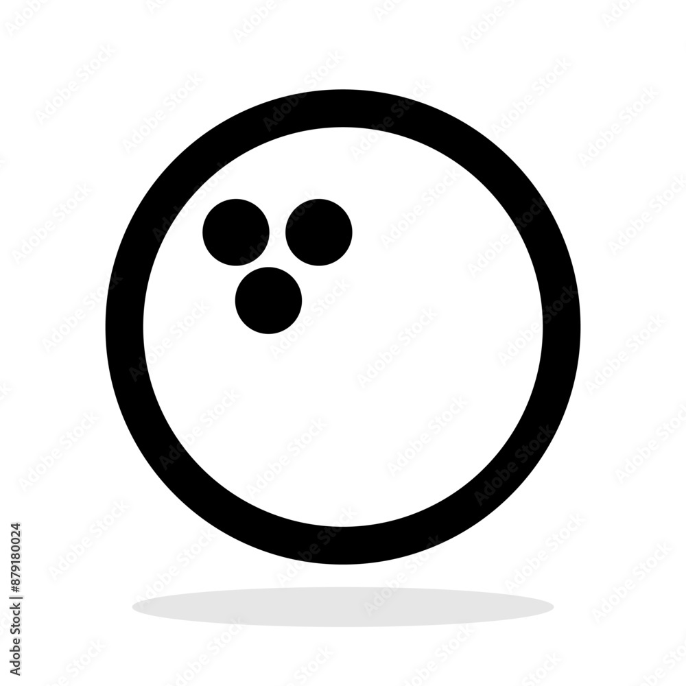 Bowling ball icon. Black bowling ball sign on white background. Vector illustration