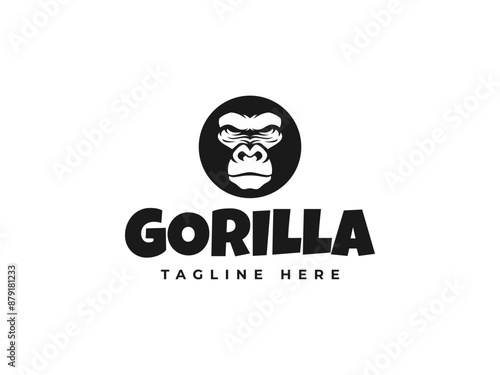 gorilla logo vector illustration. gorilla face logo template