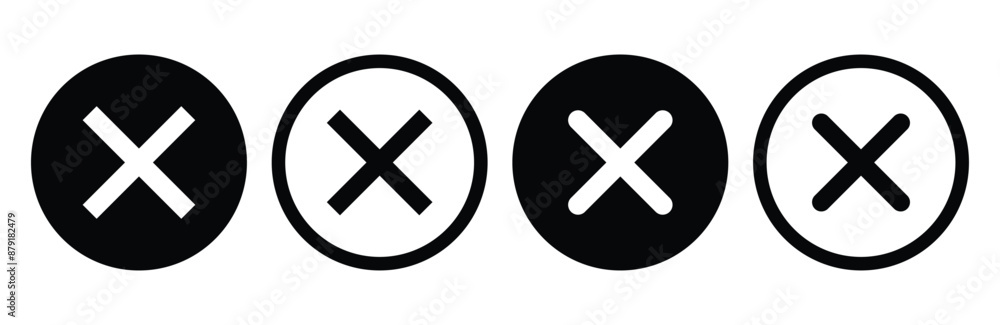 Obraz premium Wrong cross vector icon