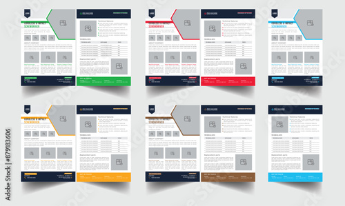Technical Data Sheet layout template. Product Catalogue & modern a4 product catalog design template, Sponsorship level template design, A4 flyer, corporate flyer, business flyer, catalog