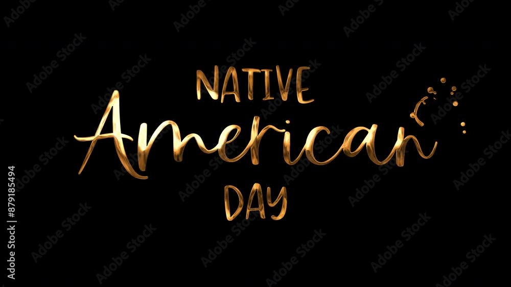 Animated text on transparent background celebrating Native American Day. Suitable for social media posts, event flyers, educational presentations. Animated text on transparent background celebrating Native American Day. Suitable for social media posts, event flyers, educational presentations.