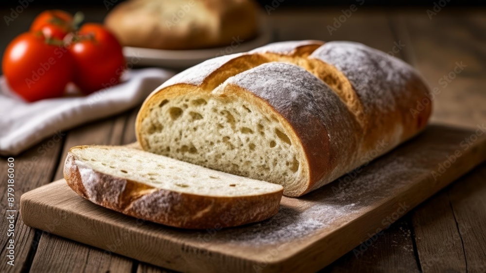 Freshly baked bread ready to be savored Freshly baked bread ready to be savored
