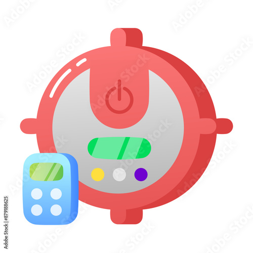 A robot vacuum flat style icon 