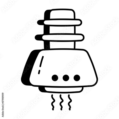 A kitchen hood icon designed in glyph style 
