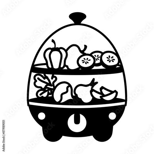 A food steamer glyph style icon 