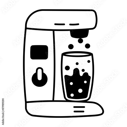 A glyph icon of seltzer maker 