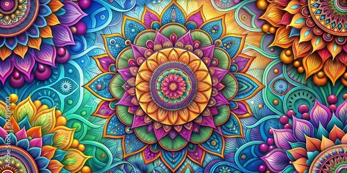 colorful background with mandala pattern  