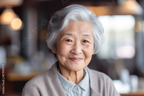 portrait of a senior asian woman smile