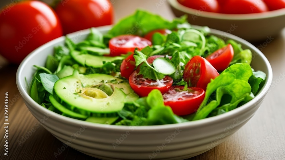 Fresh and vibrant salad ready to be enjoyed Fresh and vibrant salad ready to be enjoyed