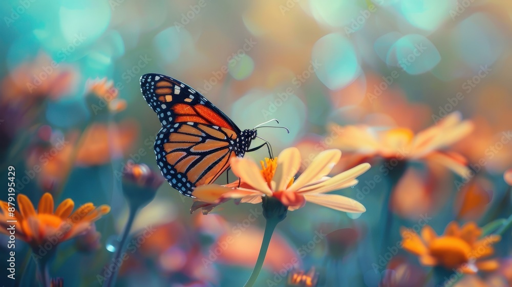 A vibrant monarch butterfly A vibrant monarch butterfly