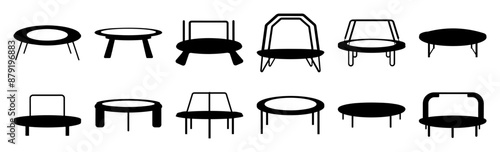 Trampoline silhouette set vector design big pack of illustration and icon
