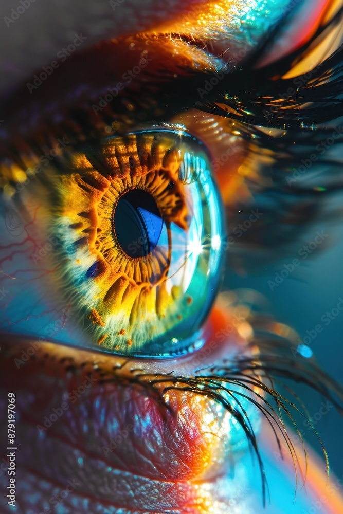 a vibrant colorful eye. a vibrant colorful eye.