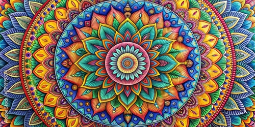 abstract colorful floral mandala background