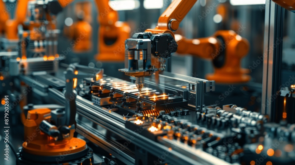Industrial Automation: Robotic Arm Assembling Circuit Board Industrial Automation: Robotic Arm Assembling Circuit Board