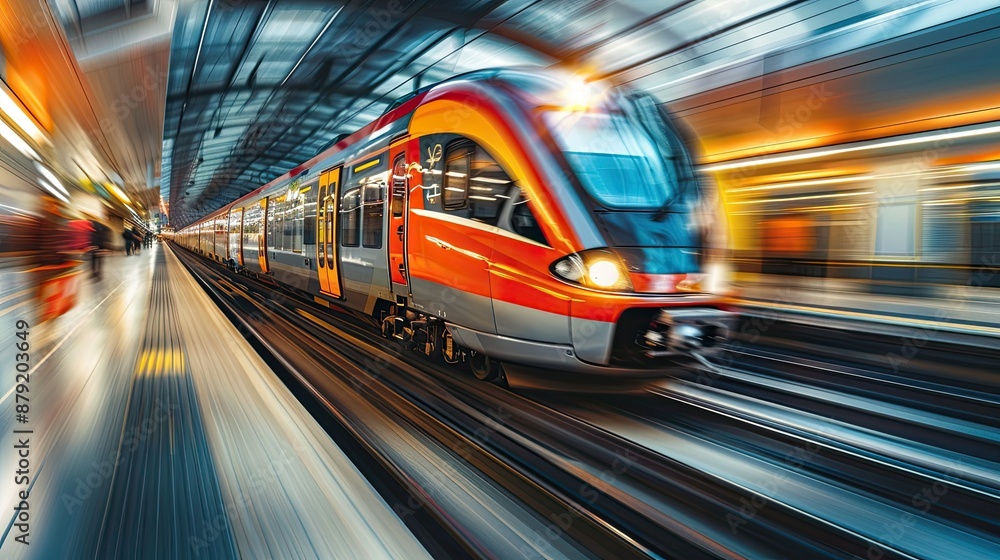 Motion blur of fast-moving train Motion blur of fast-moving train