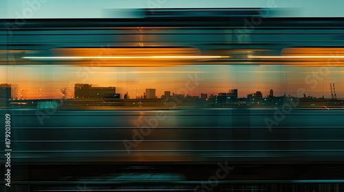 Motion blur of fast-moving train