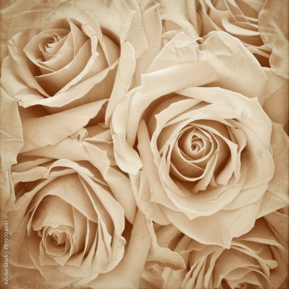Creamy White Rose Bouquet in Sepia Tone Creamy White Rose Bouquet in Sepia Tone