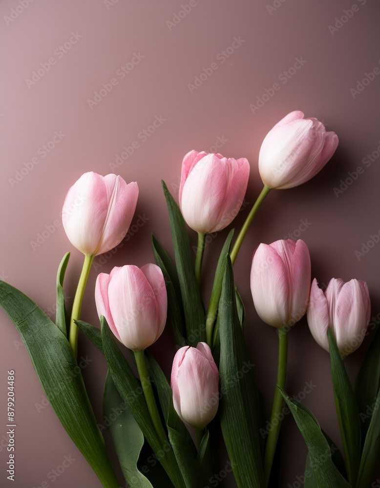 Pink Tulips on Pink Background - Beautiful Flowers for Spring - Colored Tullips - Background for Mother's Day, Woman's Day, Valentine's Day or Birthday - Space for Copy or Text Pink Tulips on Pink Background - Beautiful Flowers for Spring - Colored Tullips - Background for Mother's Day, Woman's Day, Valentine's Day or Birthday - Space for Copy or Text