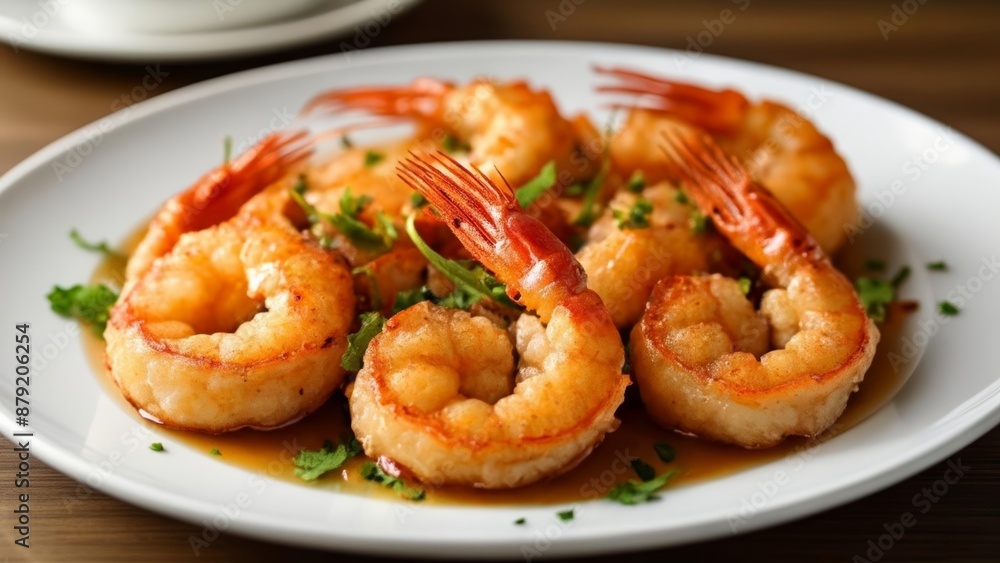 Deliciously cooked shrimp ready to be savored Deliciously cooked shrimp ready to be savored