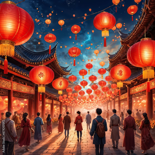 Celebration of Chinese lantern festival