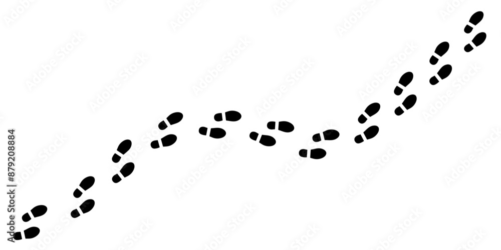 Footprint step path isolated on white background vector illustration. Footprint step path isolated on white background vector illustration.