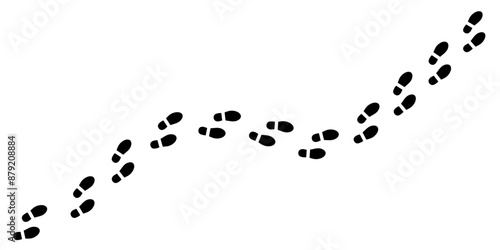 Footprint step path isolated on white background vector illustration.