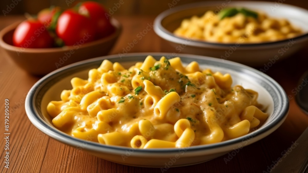 Delicious macaroni and cheese ready to be savored Delicious macaroni and cheese ready to be savored