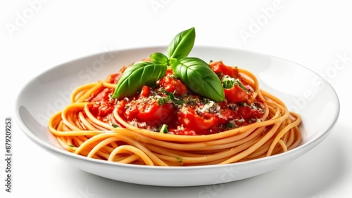  Delicious pasta dish with vibrant sauce and fresh basil