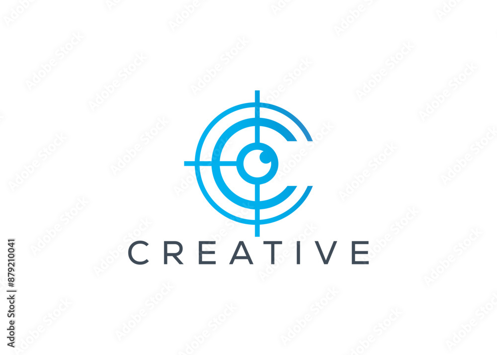 Fototapeta premium Minimal and professional gun shoot target logo design template