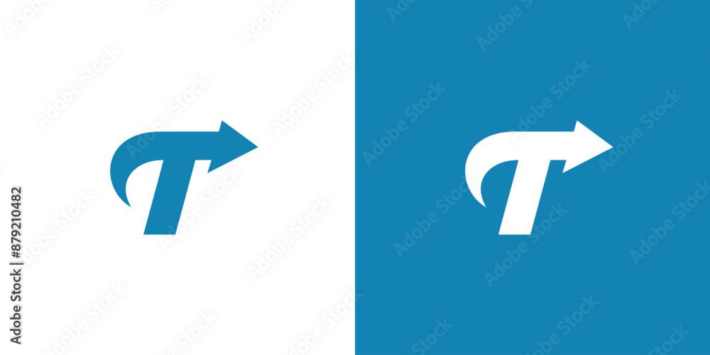 Simple and modern letter T arrow initials logo design Simple and modern letter T arrow initials logo design