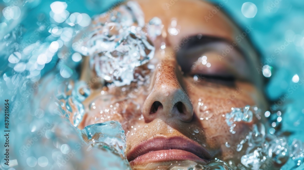 An artistic close-up of water bubbles against a blue background with reflections of light, symbolizing purity and vitality while representing an abstract modern style. An artistic close-up of water bubbles against a blue background with reflections of light, symbolizing purity and vitality while representing an abstract modern style.