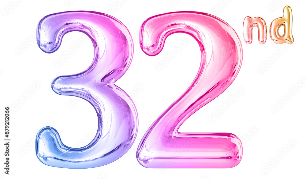 32nd Anniversary Gradient Number 3D 32nd Anniversary Gradient Number 3D