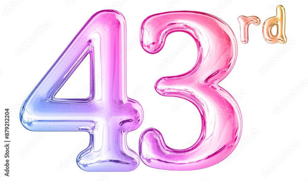 43rd Anniversary Gradient Number 3D 43rd Anniversary Gradient Number 3D