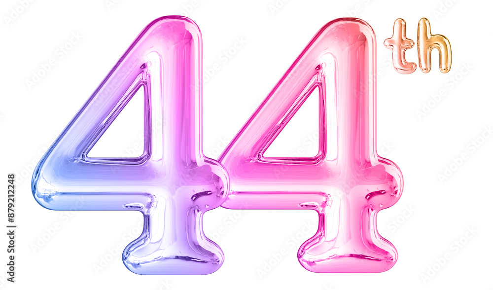 44th Anniversary Gradient Number 3D 44th Anniversary Gradient Number 3D