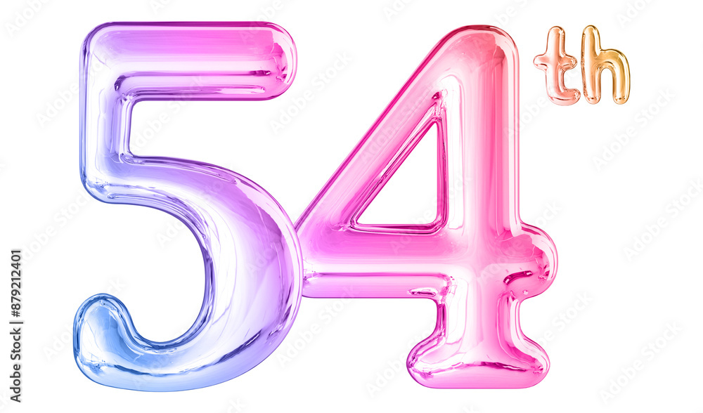 54th Anniversary Gradient Number 3D 54th Anniversary Gradient Number 3D