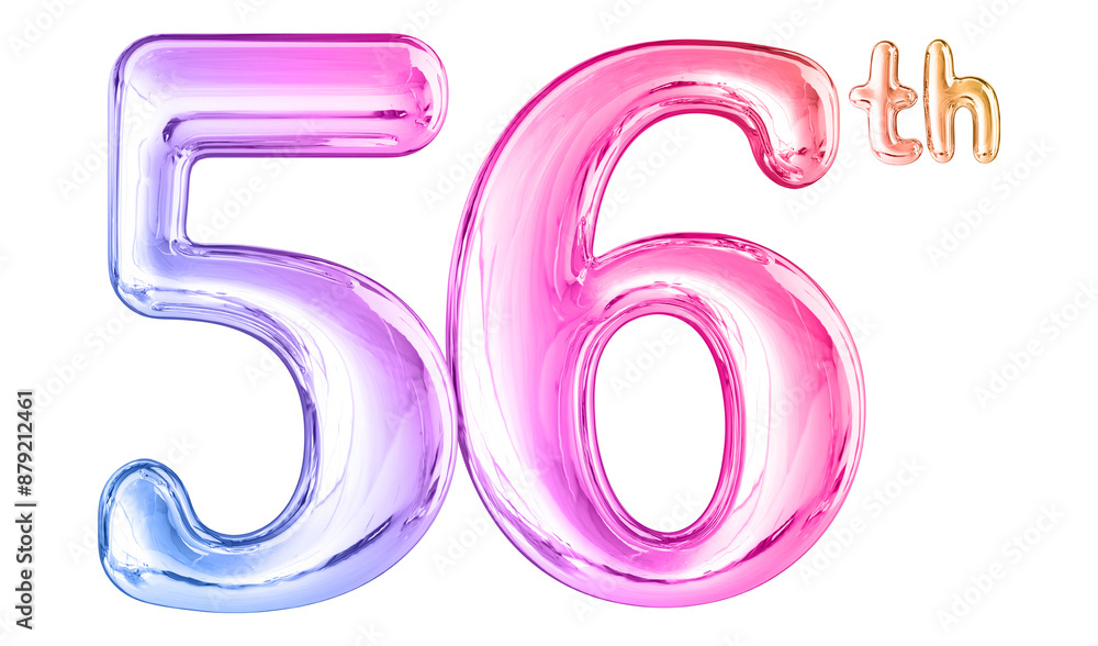 56th Anniversary Gradient Number 3D 56th Anniversary Gradient Number 3D
