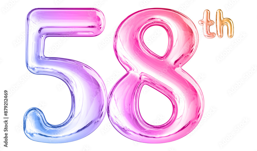58th Anniversary Gradient Number 3D 58th Anniversary Gradient Number 3D