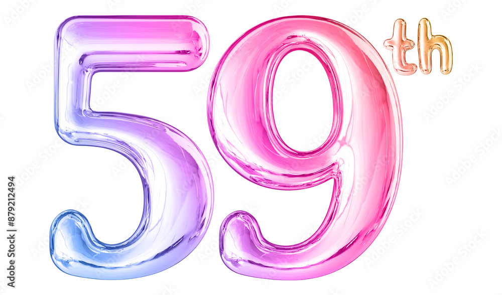 59th Anniversary Gradient Number 3D 59th Anniversary Gradient Number 3D