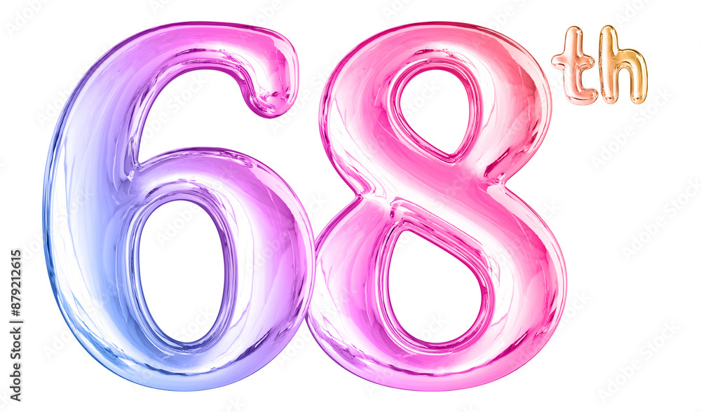 68th Anniversary Gradient Number 3D