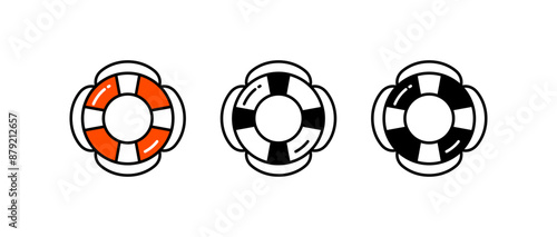 Lifebuoy icon isolated on white background.