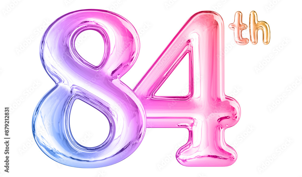84th Anniversary Gradient Number 3D 84th Anniversary Gradient Number 3D