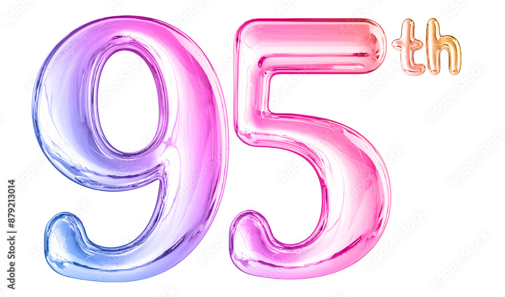 95th Anniversary Gradient Number 3D 95th Anniversary Gradient Number 3D