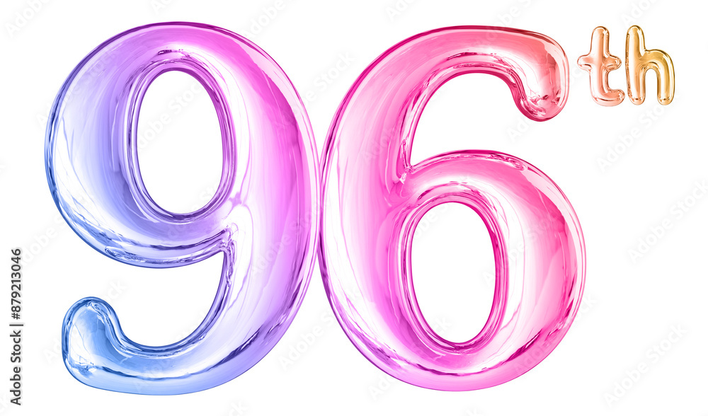 96th Anniversary Gradient Number 3D 96th Anniversary Gradient Number 3D