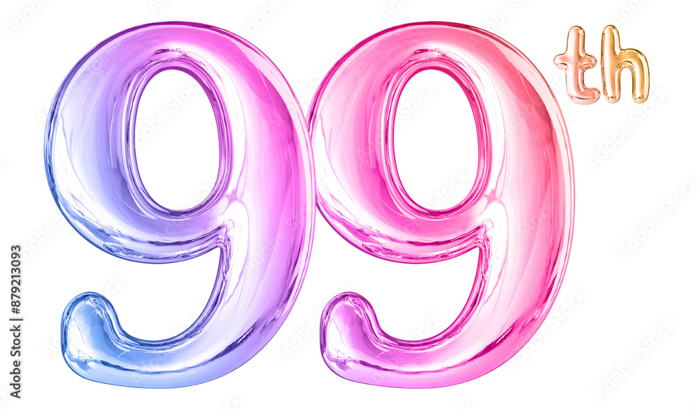 99th Anniversary Gradient Number 3D 99th Anniversary Gradient Number 3D