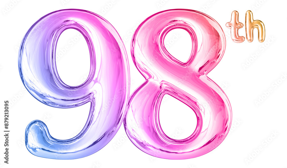 98th Anniversary Gradient Number 3D 98th Anniversary Gradient Number 3D