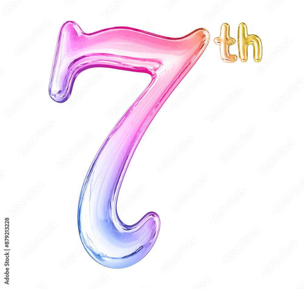 7th Anniversary Gradient Number 3D 7th Anniversary Gradient Number 3D