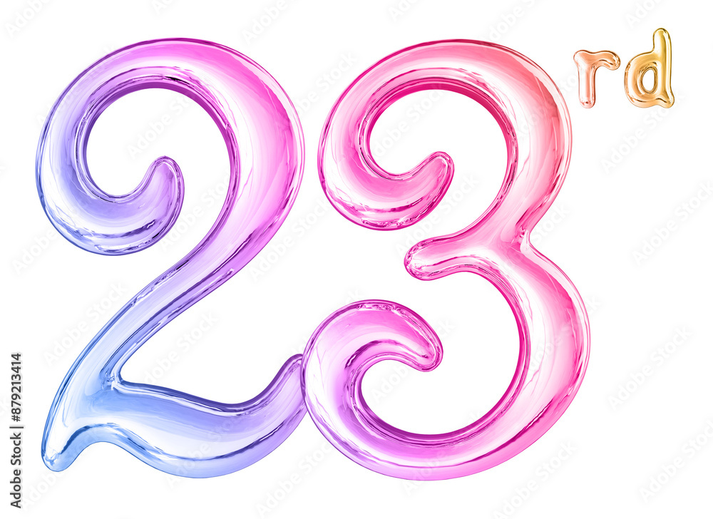 23rd Anniversary Gradient Number 3D 23rd Anniversary Gradient Number 3D