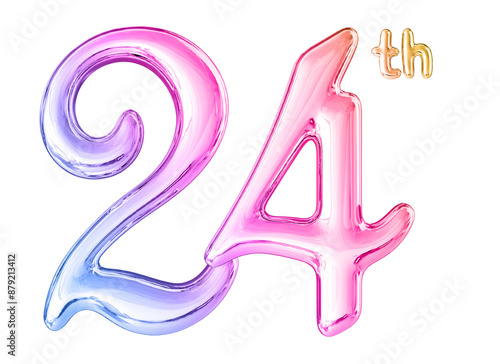 24th Anniversary Gradient Number 3D